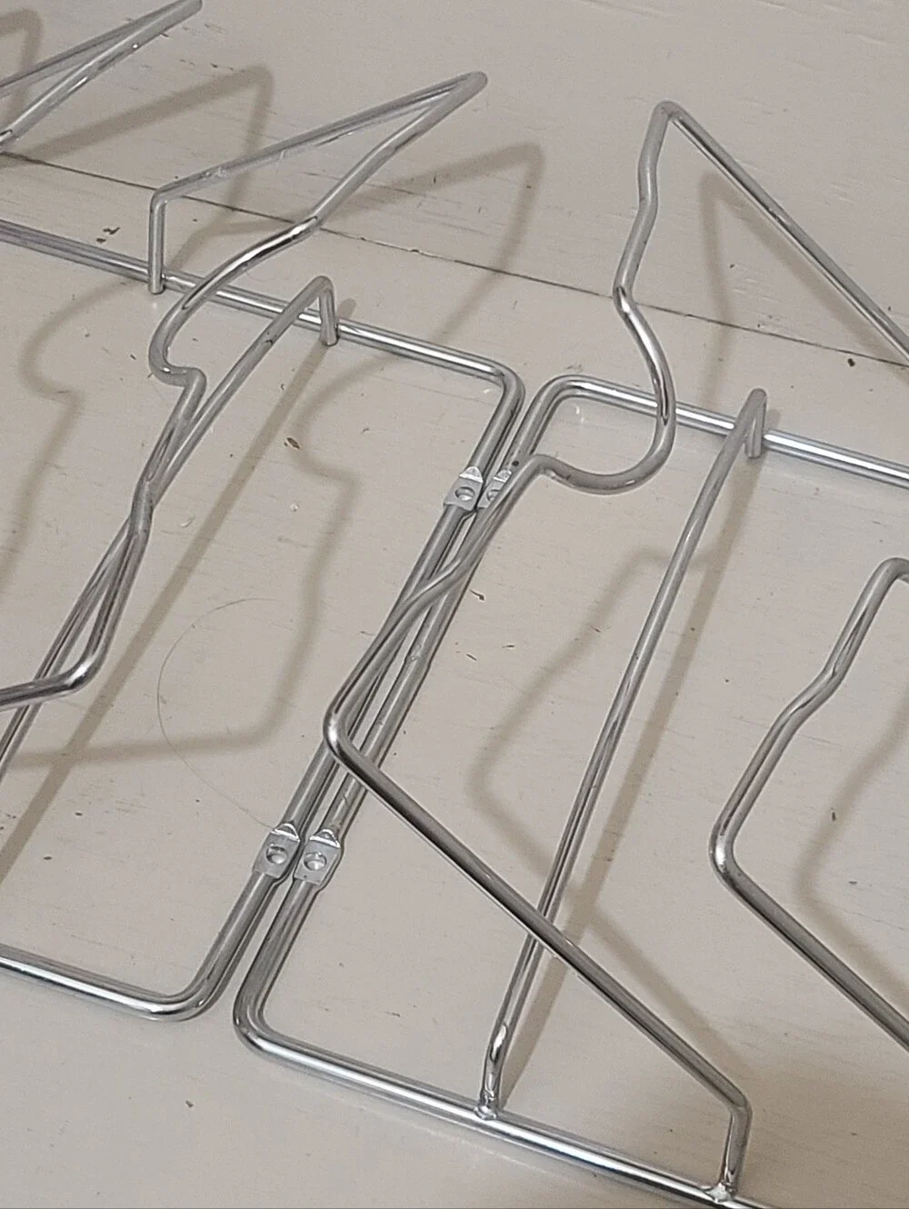 Chrome Metal Cabinet Door/Wall Mount Pot Lid Organizer Rack - Set Of 2